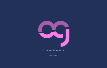 og o g  pink blue alphabet letter logo icon