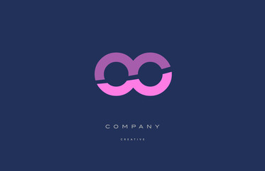 oo o  pink blue alphabet letter logo icon