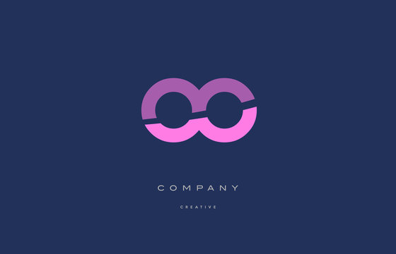 oo o  pink blue alphabet letter logo icon