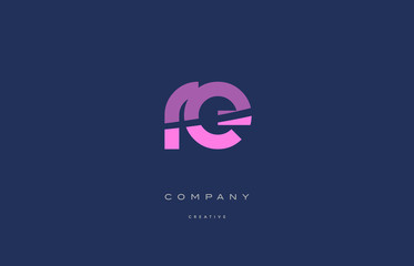 re r e  pink blue alphabet letter logo icon