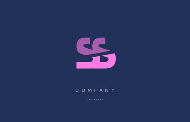 ss s s  pink blue alphabet letter logo icon