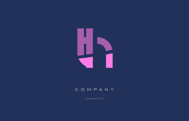 th t h  pink blue alphabet letter logo icon