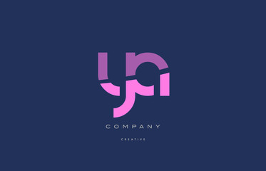 ya y a  pink blue alphabet letter logo icon