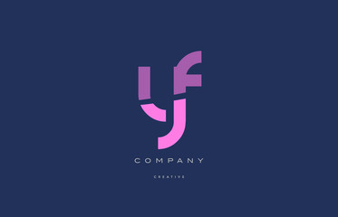 yf y f  pink blue alphabet letter logo icon