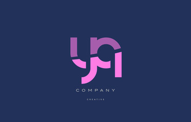 yq y q  pink blue alphabet letter logo icon