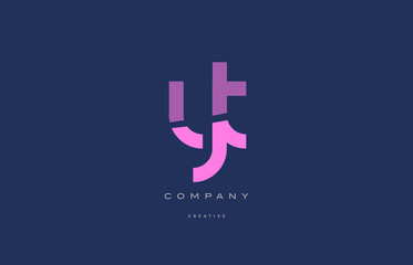 yt y t  pink blue alphabet letter logo icon