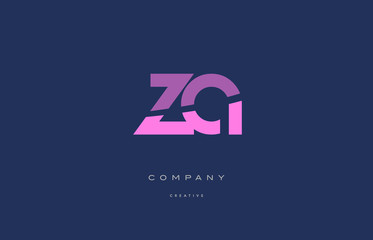 za z a  pink blue alphabet letter logo icon