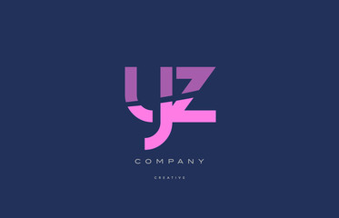 yz y z  pink blue alphabet letter logo icon