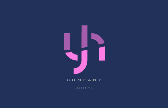 yh y h  pink blue alphabet letter logo icon