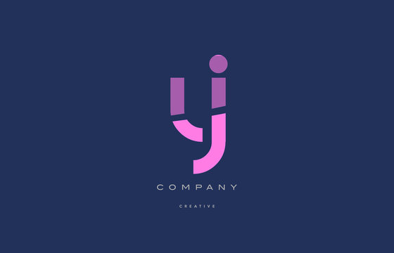 yi y i  pink blue alphabet letter logo icon