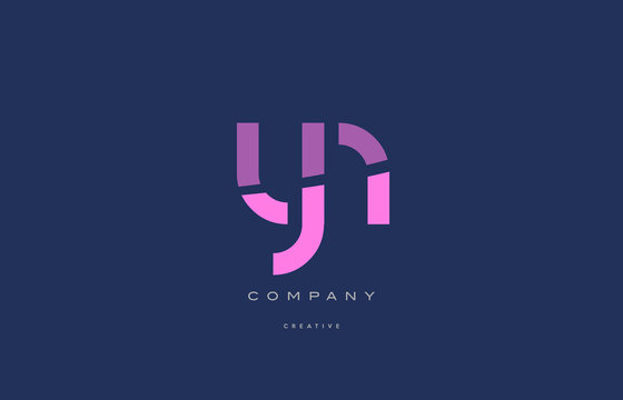 yn y n  pink blue alphabet letter logo icon