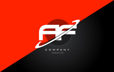 af a f  red black technology alphabet company letter logo icon