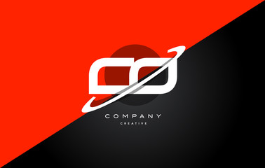 co c o  red black technology alphabet company letter logo icon