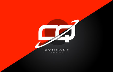 cq c q  red black technology alphabet company letter logo icon