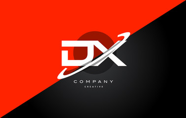 dx d x  red black technology alphabet company letter logo icon