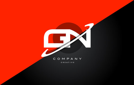 gn g n  red black technology alphabet company letter logo icon