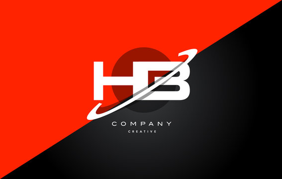 hb h b  red black technology alphabet company letter logo icon
