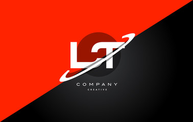 lt l t  red black technology alphabet company letter logo icon