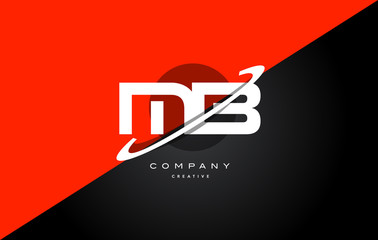 mb m b  red black technology alphabet company letter logo icon