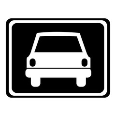 monochrome silhouette with automobile front view in square frame vector illustration