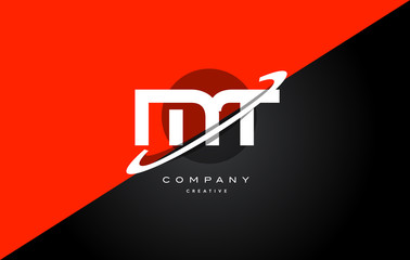 mt m t  red black technology alphabet company letter logo icon