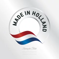 Fotobehang Made in Holland transparent logo icon silver background © simbos