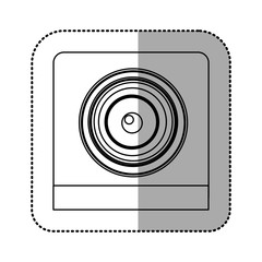 monochrome contour sticker of security camera vector illustration