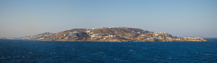 Panorama of Delos island, Cyclades, Greek islands, Greece.