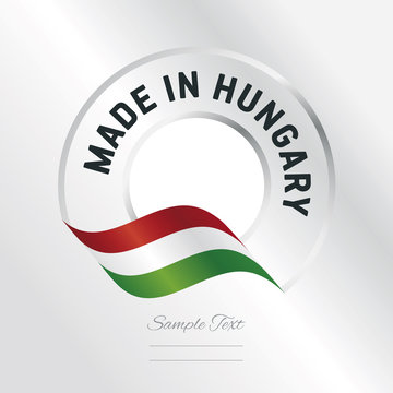 Made in Hungary transparent logo icon silver background