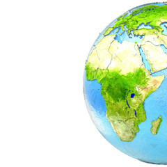 Africa on model of Earth