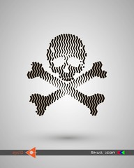 Vector halftone skulls. Skull icon. Symbol of death, danger, war, death, pirate. Object on a white background.