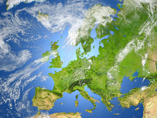Fototapeta na wymiar Europe on planet Earth