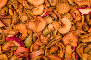 Texture of dried apple slices