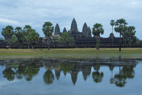 Angkor Wat during the blue hour twilight 