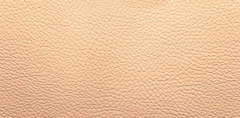 Beige leather background. Panorama.