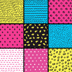 Hand Drawn seamless pattern collection. Simple texture for background