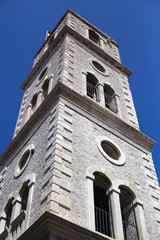 Fototapeta na wymiar Church tower in Kastel Sucurac, Croatia