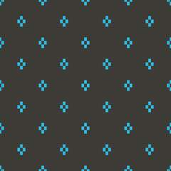 Seamless black and blue classic textile pixel rhombus pattern vector