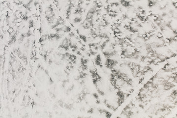 aerial view of the frozen lake