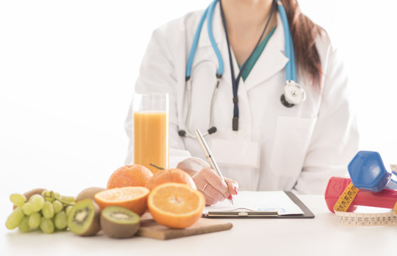 Nutrionist doctor writing