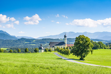 Beautiful bavarian alpine scenery, Irschenberg, Germany