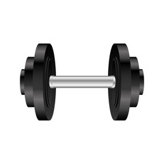 colorful silhouette with dumbbell for training in gym vector illustration