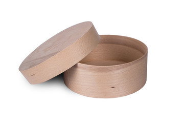 wooden container box isolated on white