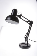 Table lamp, white table lamp, red, black, reading lamp with lampshade, golden incandescent lamp, vintage, orange, wooden, metal table lamp, orange lamp, lamp