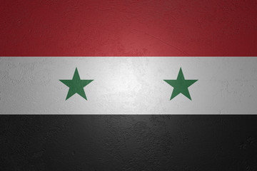 Flag of Syria on stone background, 3d illustration