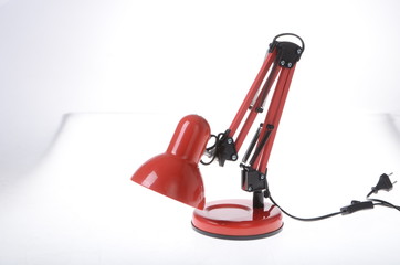 Table lamp, white table lamp, red, black, reading lamp with lampshade, golden incandescent lamp, vintage, orange, wooden, metal table lamp, orange lamp, lamp