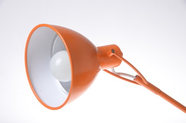 Table lamp, white table lamp, red, black, reading lamp with lampshade, golden incandescent lamp, vintage, orange, wooden, metal table lamp, orange lamp, lamp