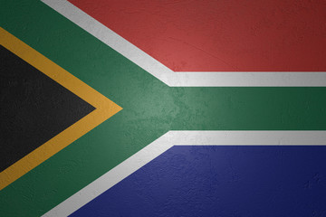 Flag of South Africa on stone background, 3d illustration