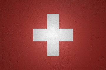 Obraz premium Flag of Switzerland on stone background, 3d illustration