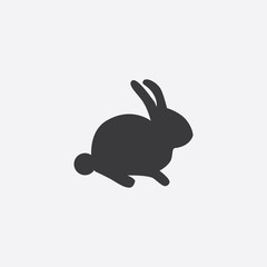 Black Rabbit silhouette. Vector illustration